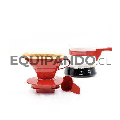 SET DECANTADOR CON JARRA DE CERÁMICA ROJA Y FILTROS V60 (01)